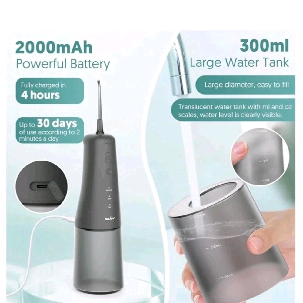 Rechargeable Water Flosser in Gray